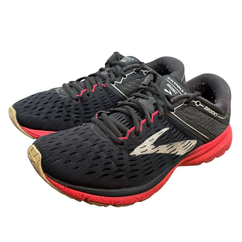 Brooks Ravenna 9 Running Shoes Sneakers Gray Pink Bright Walking Visible Orange
